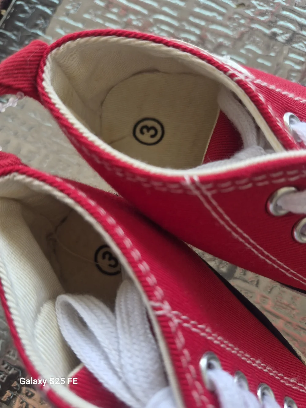 Red Canvas Baby Shoes with Star Badge
